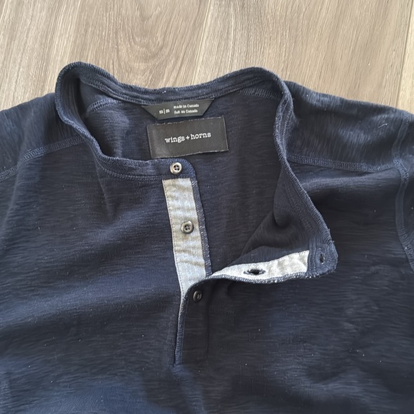 Wings+Horns 1x1 Slub Henley s/s - Picture 3 of 5